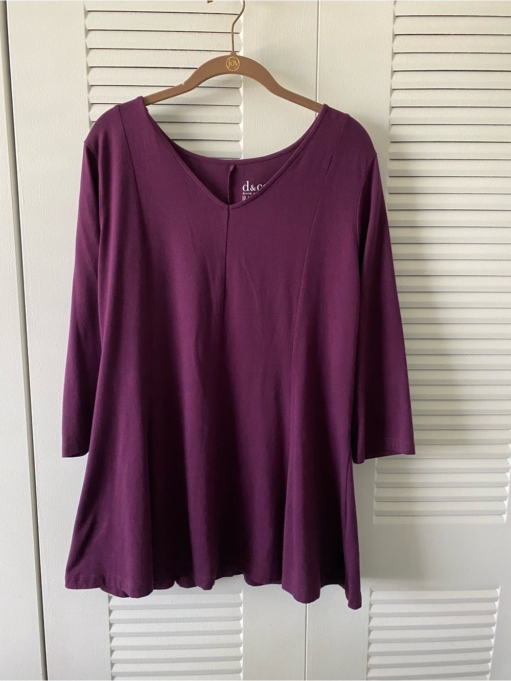 d & Co Plum V-Neck Women's Top